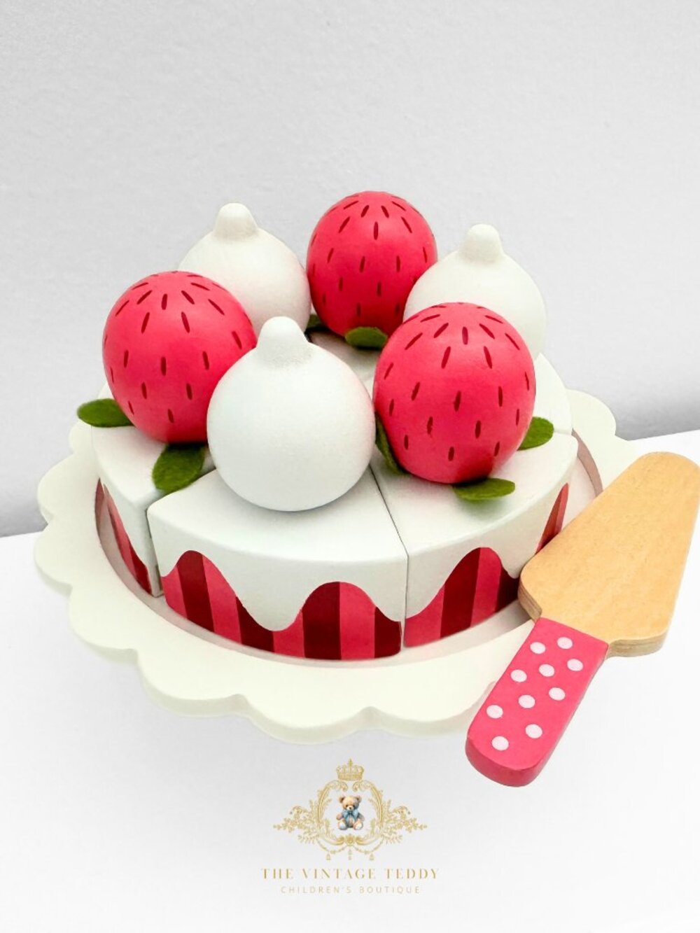 NWT Sweet Children’s Wooden Strawberry & Whip Cream Dreamy Birthday Cake Toy